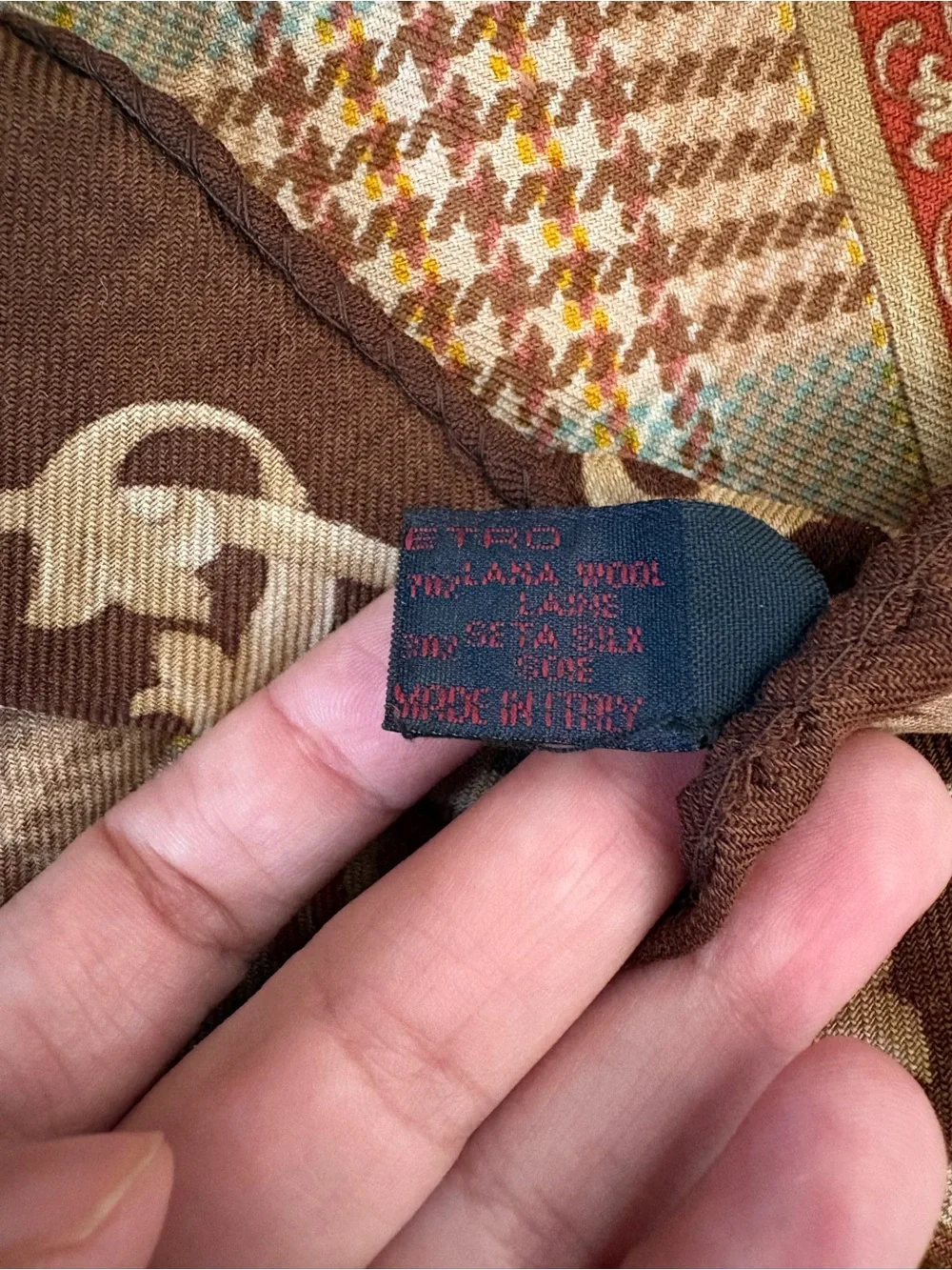 Vintage Etro Silk Wool Scarf
